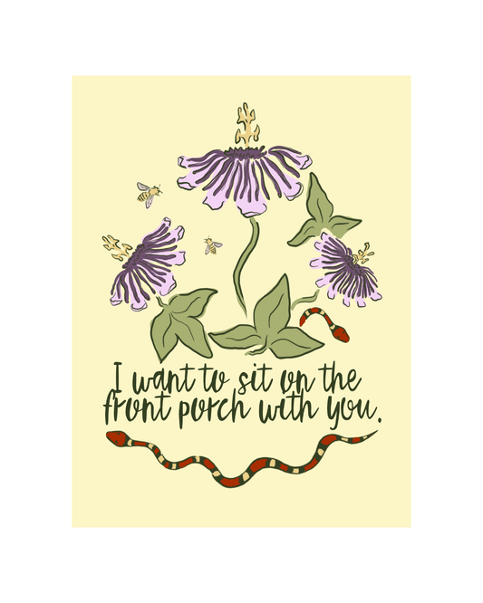 Front Porch Greeting Card - SPARROW