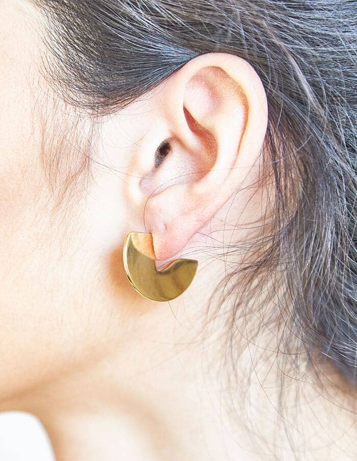 Geometric Mini Semi Circle Stud Earrings - Jewelry - SPARROW
