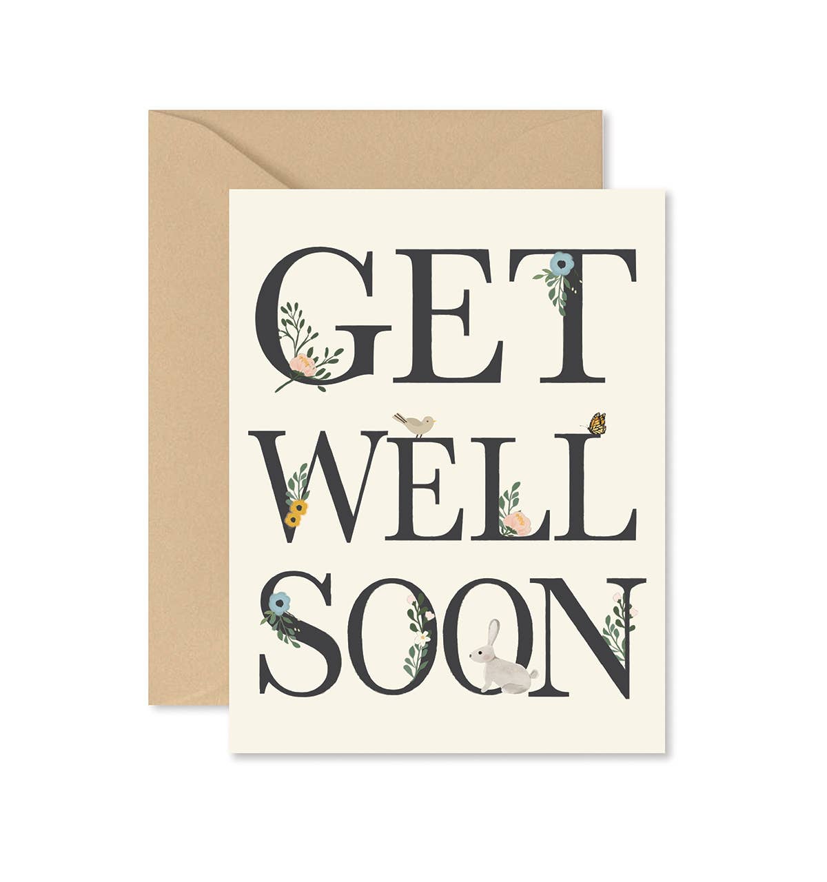 Get Well Soon Floral Greeting Card - SPARROW
