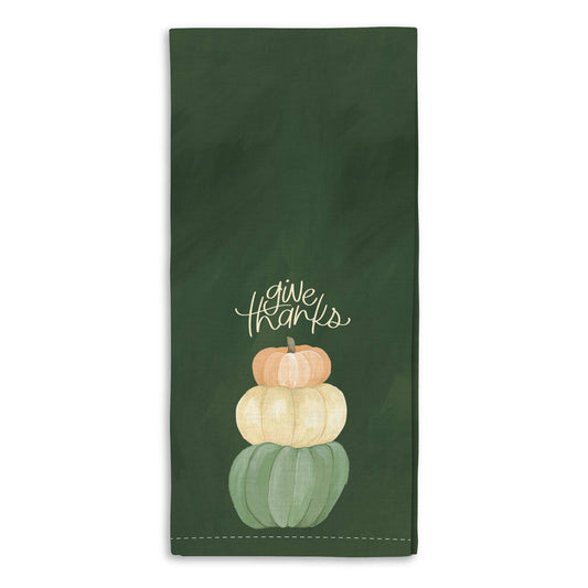Give Thanks Pumpkins Kitchen Towel - SPARROW