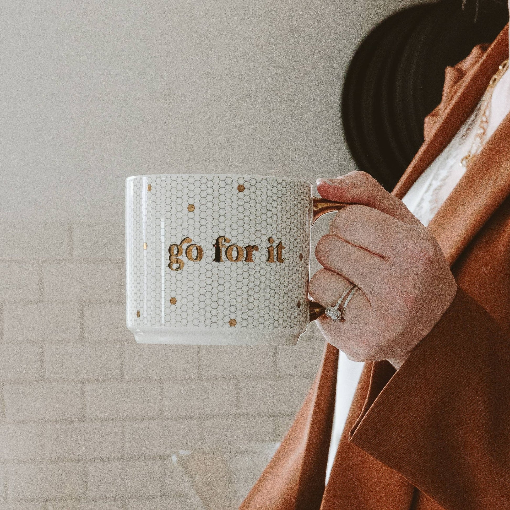 Go For It Gold Tile Coffee Mug - SPARROW