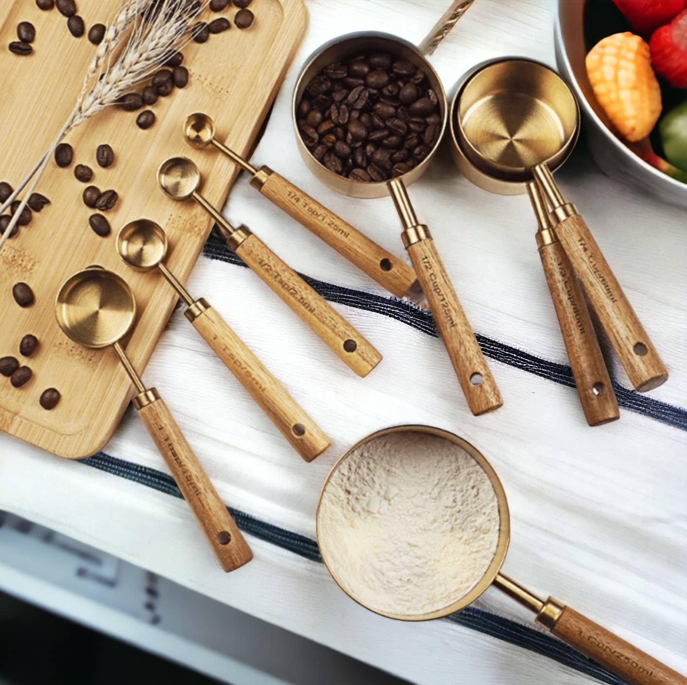 Gold Stainless Steel Measuring Cups Set: 4 cups - SPARROW