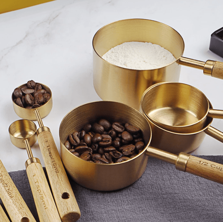 Gold Stainless Steel Measuring Cups Set: 4 cups - SPARROW