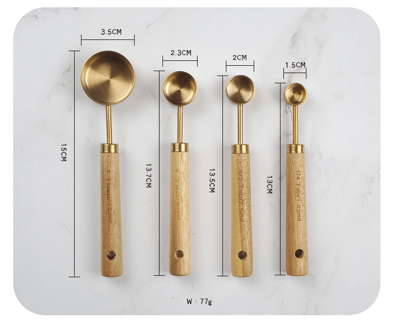 Gold Stainless Steel Measuring Cups Set: 4 cups - SPARROW