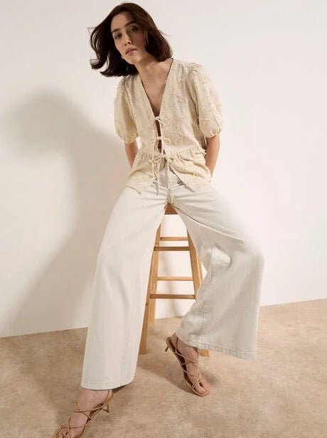 Grace Peplum Tie Top - SPARROW