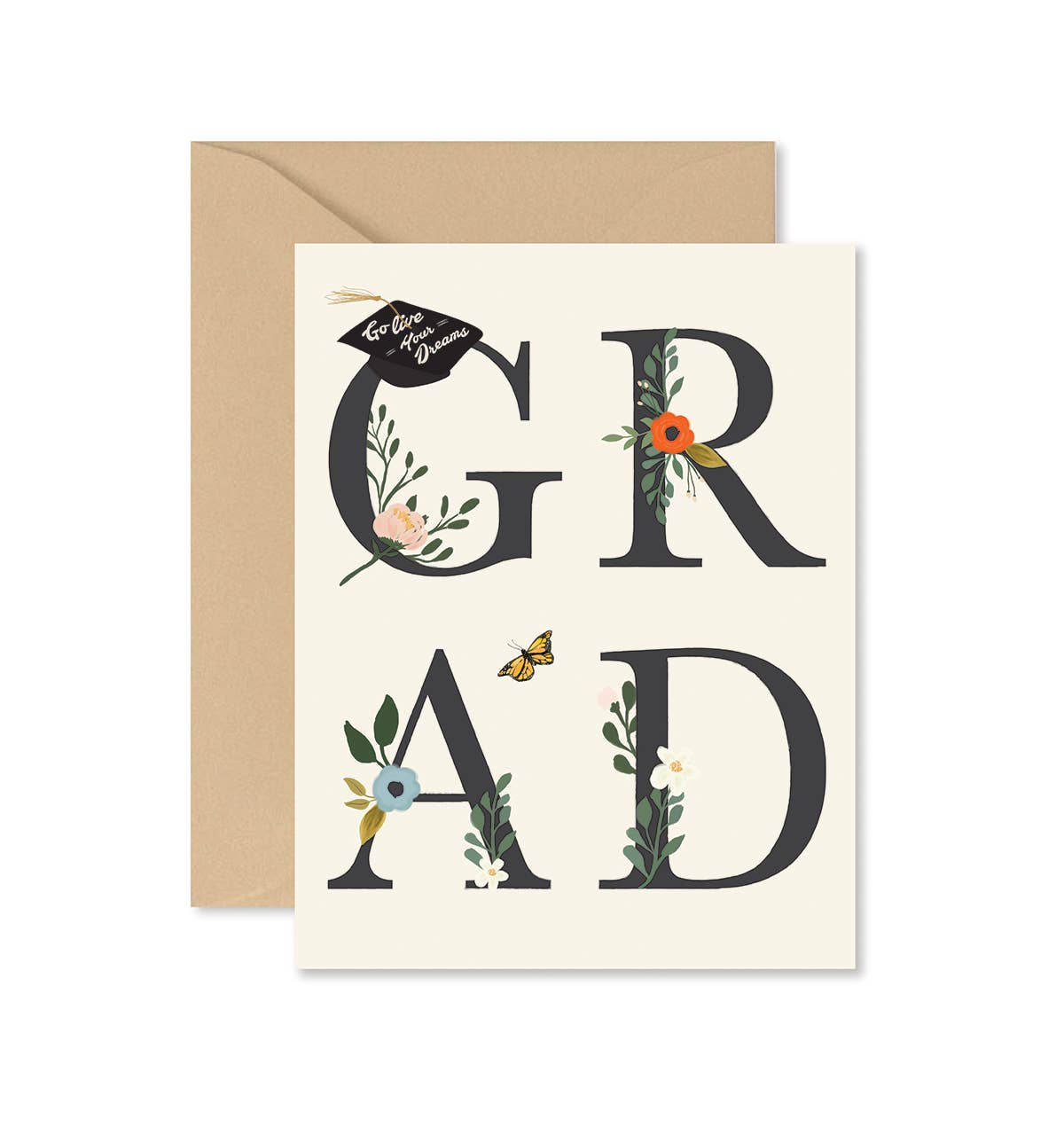 Grad Floral Greeting Card - SPARROW