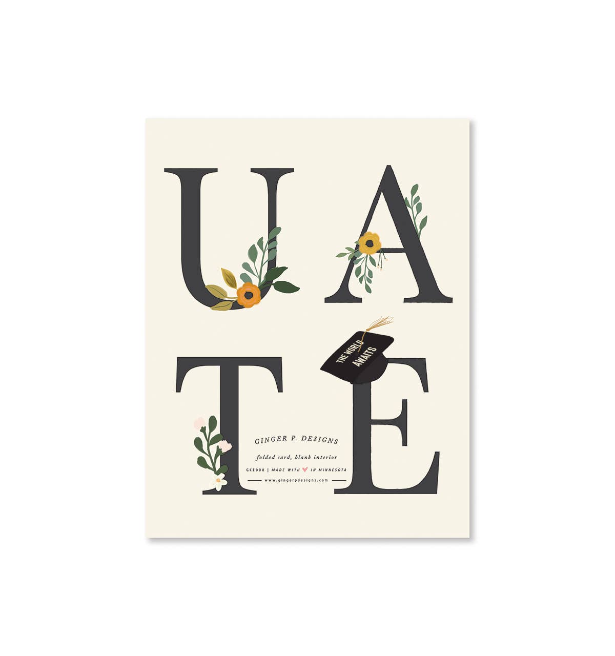 Grad Floral Greeting Card - SPARROW