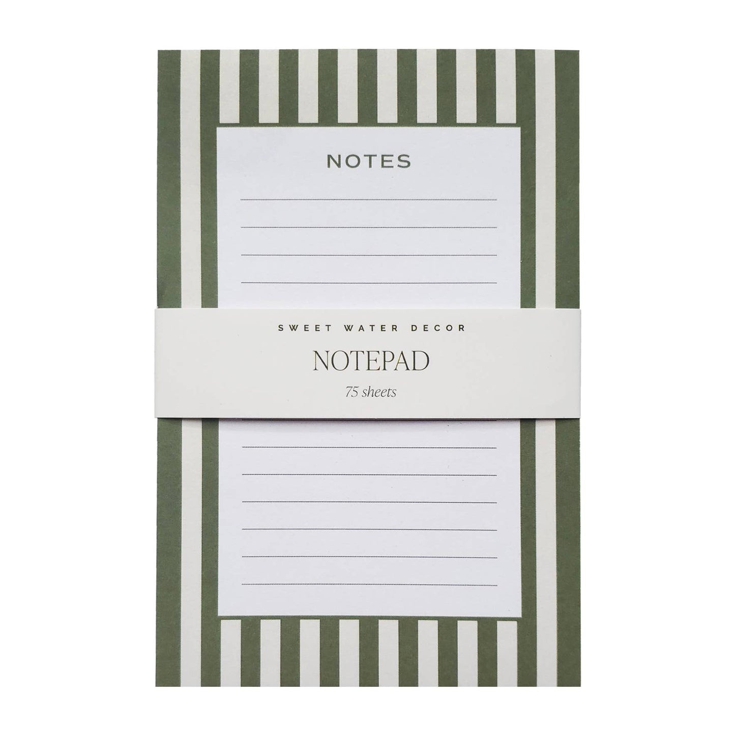 Green Striped Notepad - SPARROW