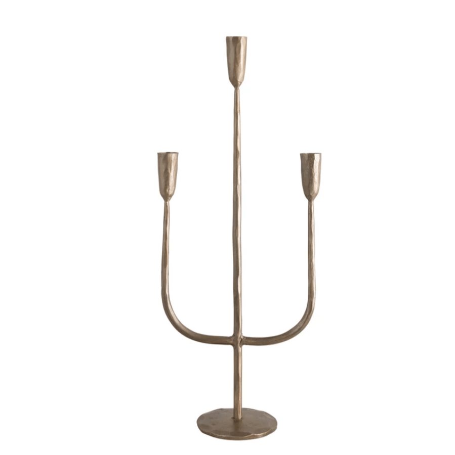Hand - Forged Metal Candelabra with Antique Finish - SPARROW