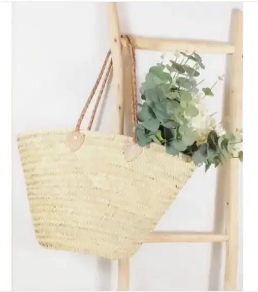 Handmade Straw Bag Basket - Braided Handles - SPARROW