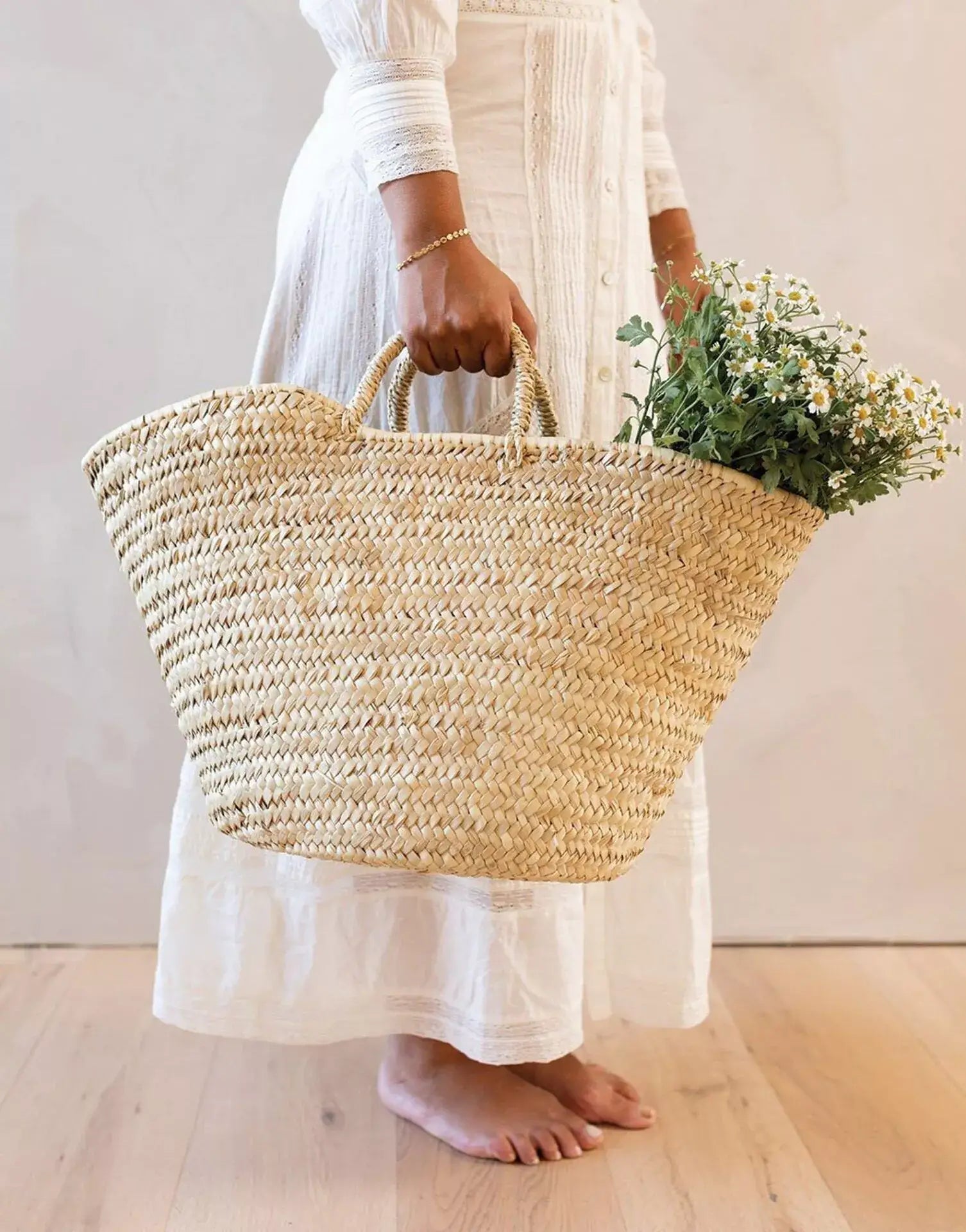 Handmade Straw Shopping Basket/Tote - SPARROW