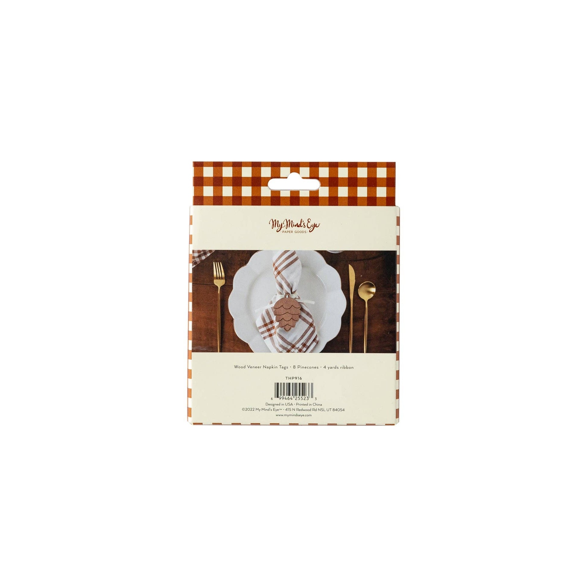Harvest Wooden Pine Cone Napkin Tags - SPARROW