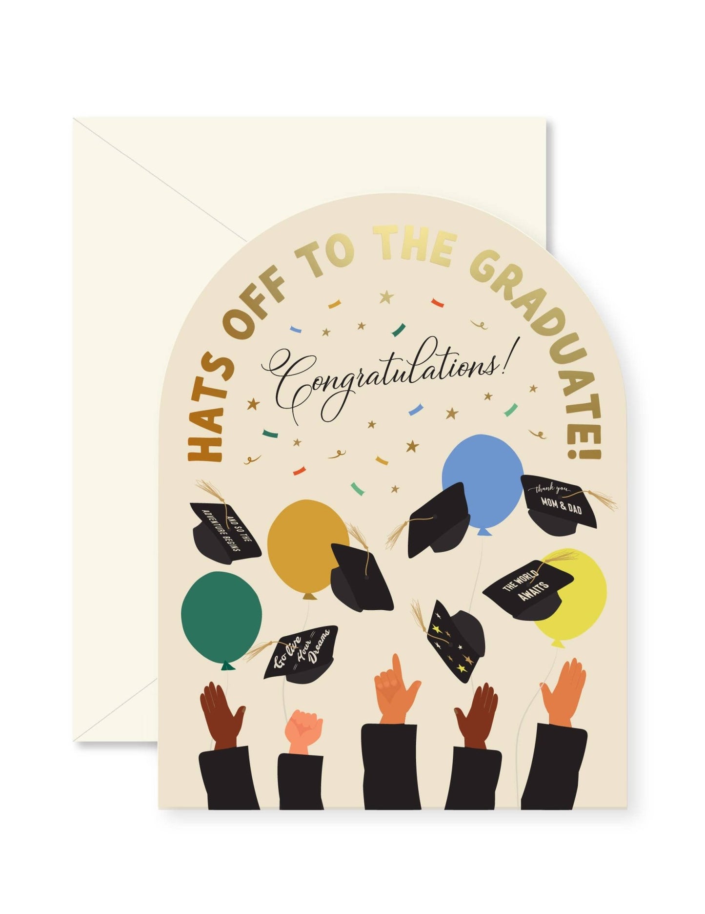 Hats Off Graduation Arch Greeting Card - SPARROW