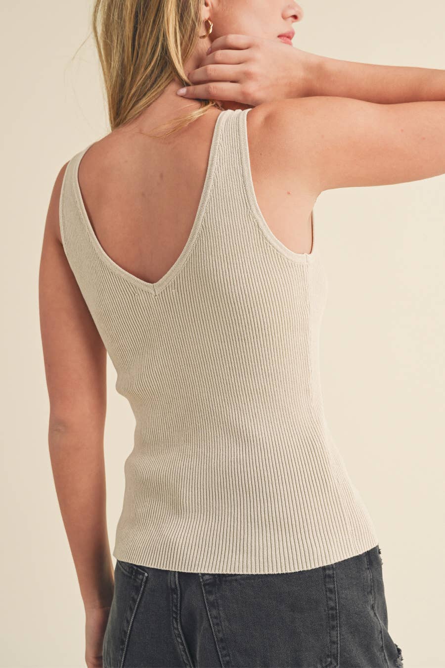Hedi Knit Tank - Pearl - SPARROW