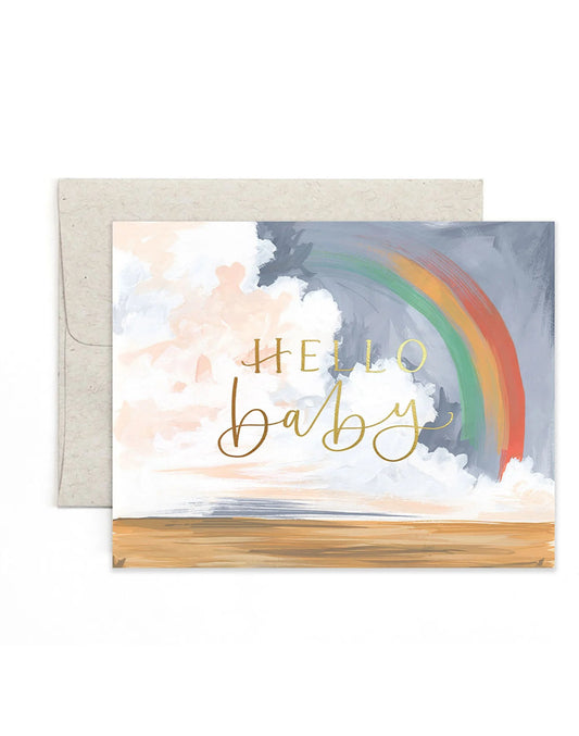 Hello Baby Rainbow Greeting Card - SPARROW