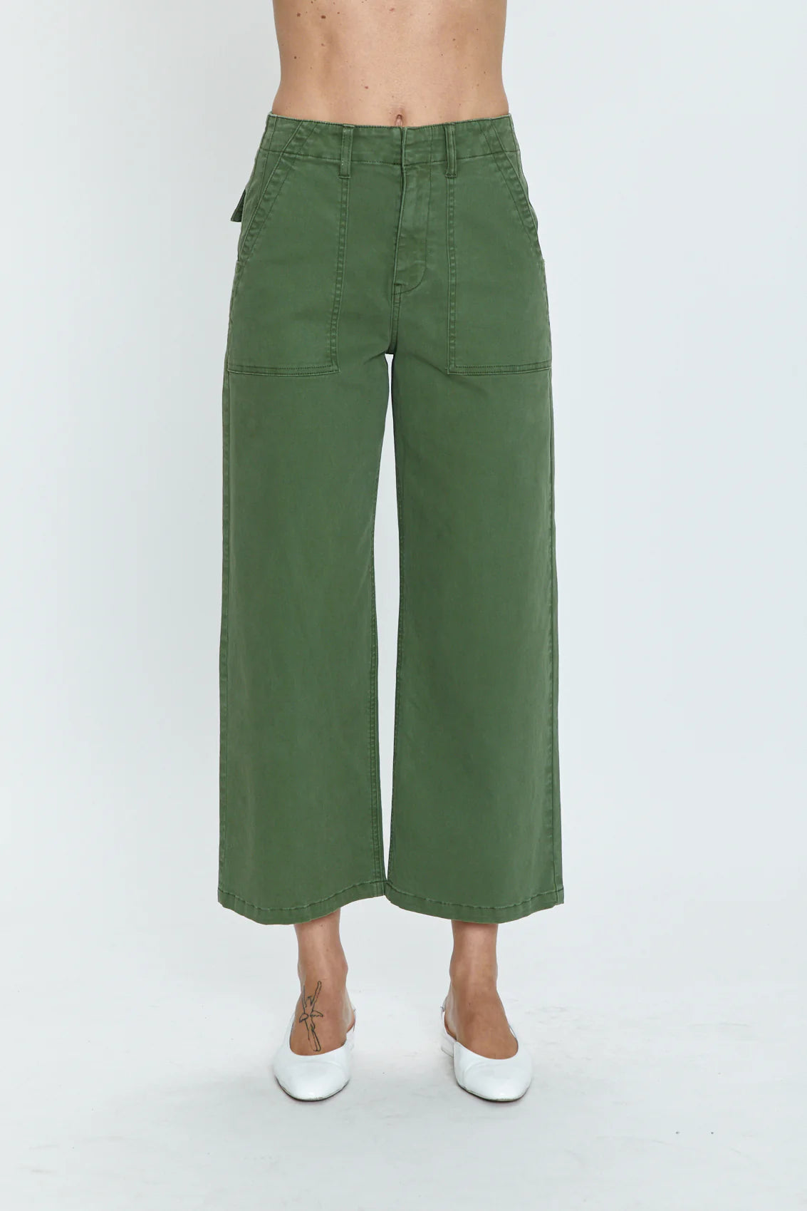 Pistola Sophia Wide Leg Utility Ankle - Basil