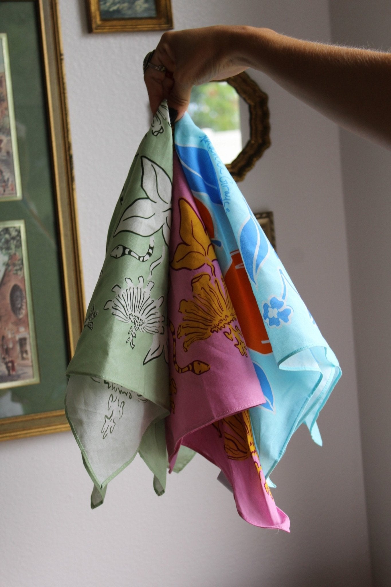 Ivebeenpainting Celestial Moonflower and Moon Bandana - SPARROW