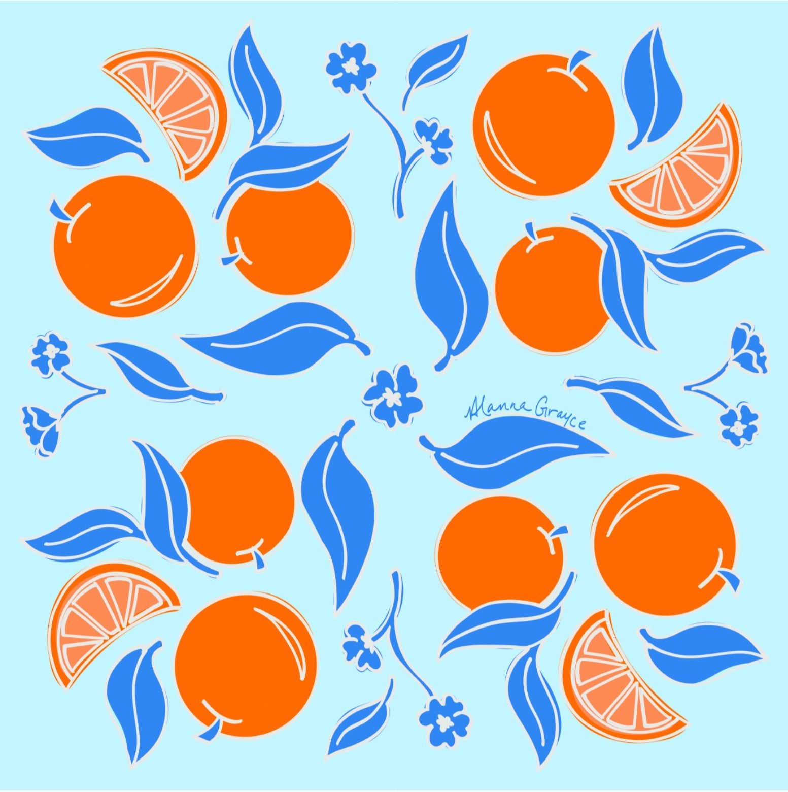 Ivebeenpainting Florida Oranges Bandana - SPARROW