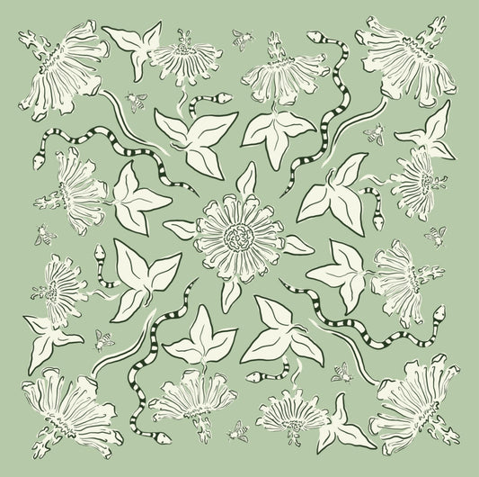 Ivebeenpainting Green Passionflower Bandana - SPARROW