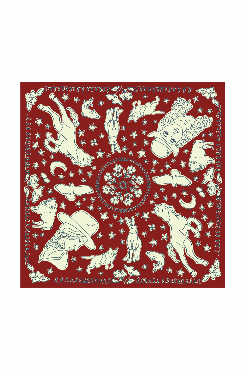 Ivebeenpainting Long Live Cowgirls Red Bandana - SPARROW