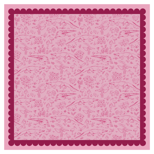 Ivebeenpainting Pink Alligator Toile Bandana - SPARROW