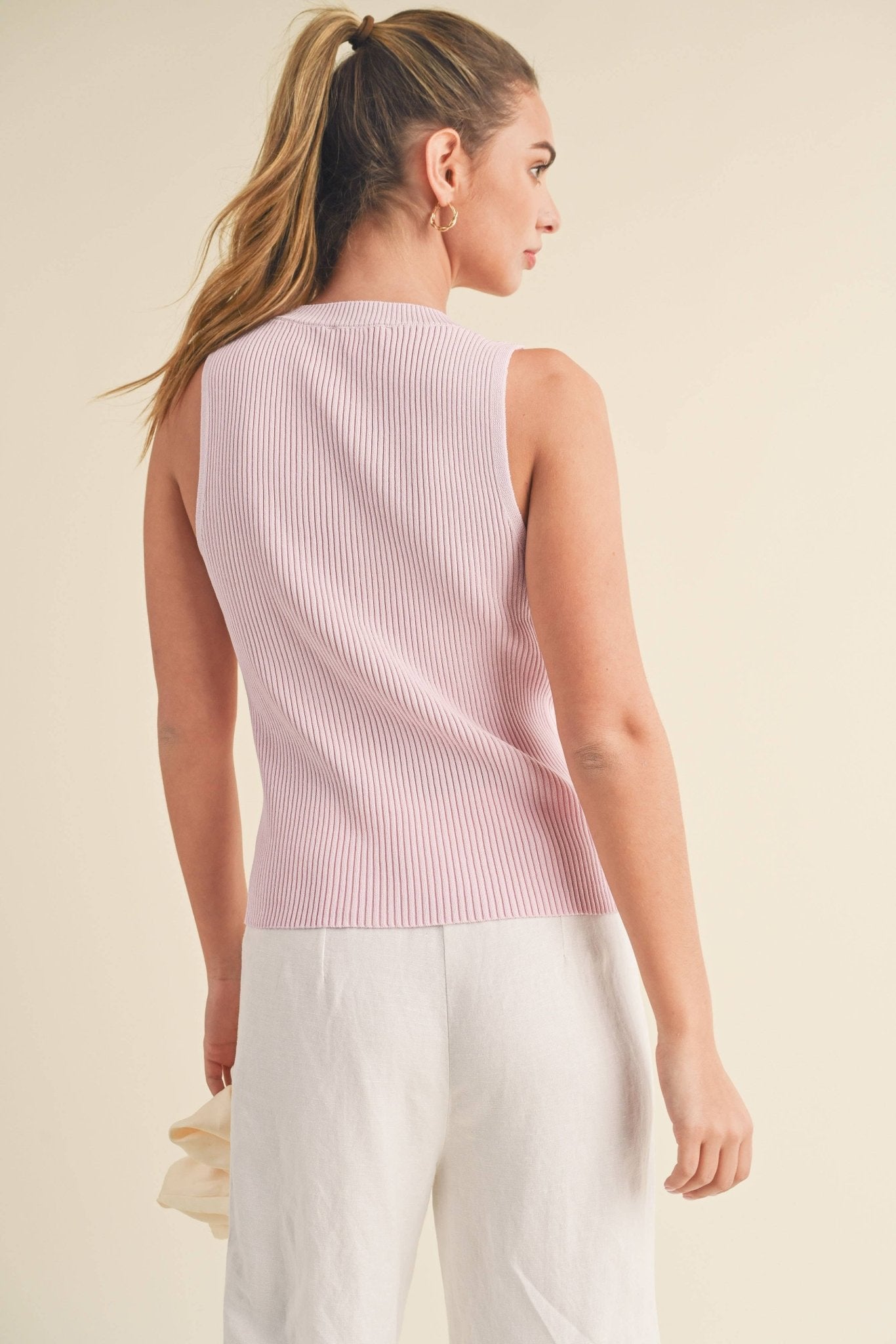 Jadine Knit Tank - Pink - SPARROW