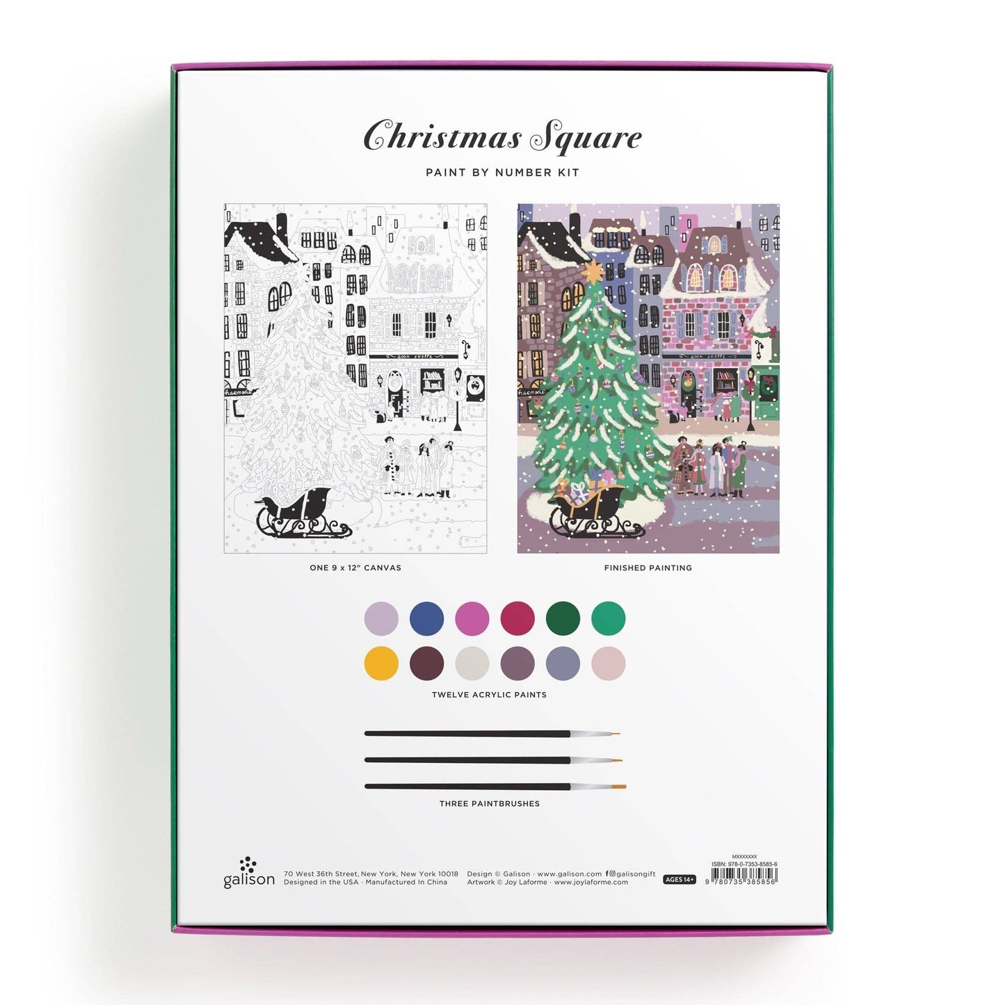 Joy Laforme Christmas Square 9 x 12 Paint by Number Kit - SPARROW