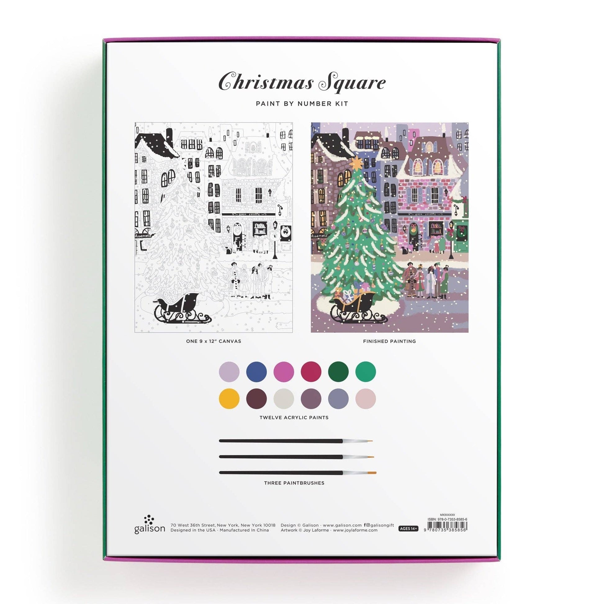 Joy Laforme Christmas Square 9 x 12 Paint by Number Kit - SPARROW