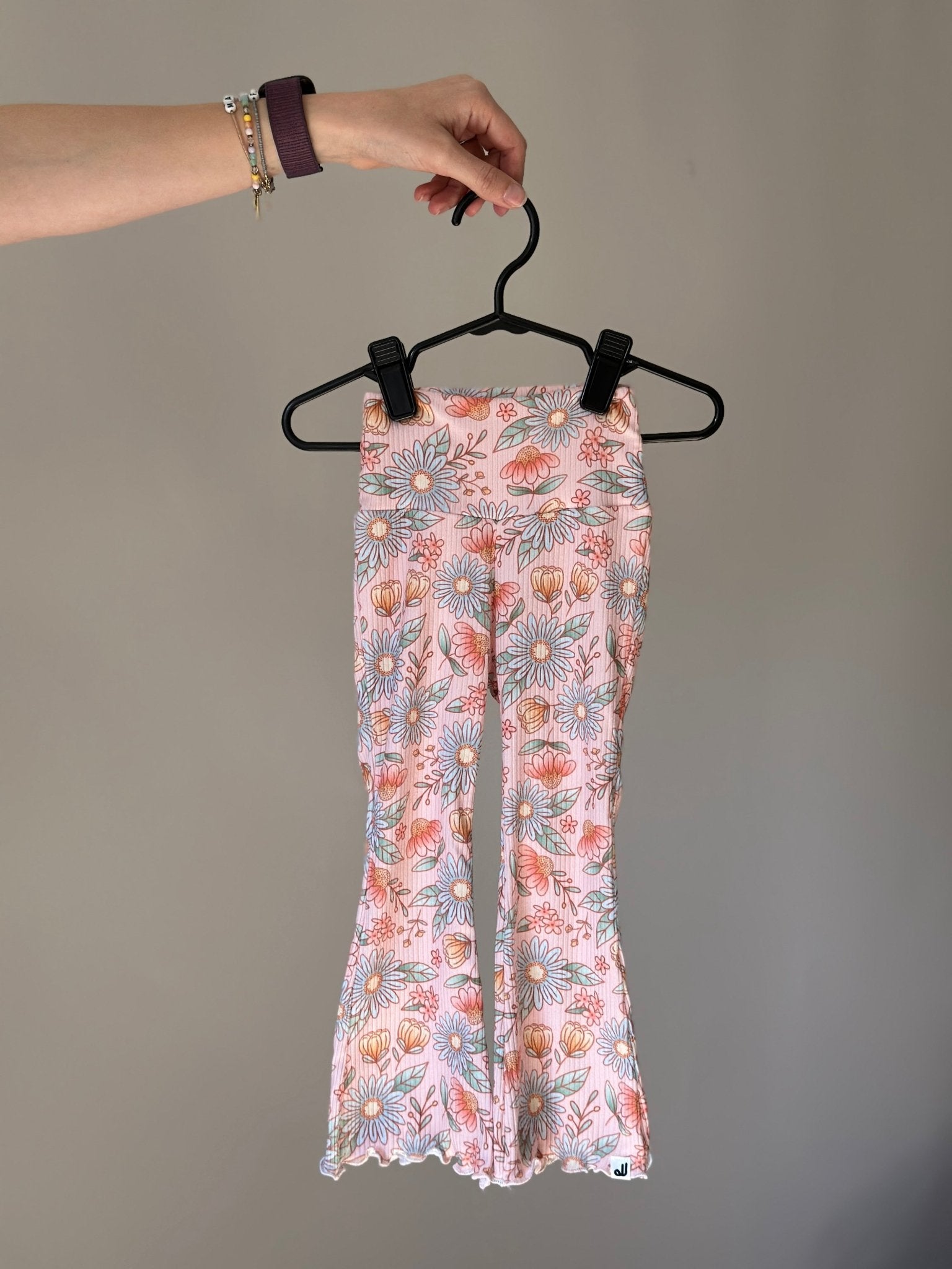 JuneJuly Floral Pink Flares - SPARROW