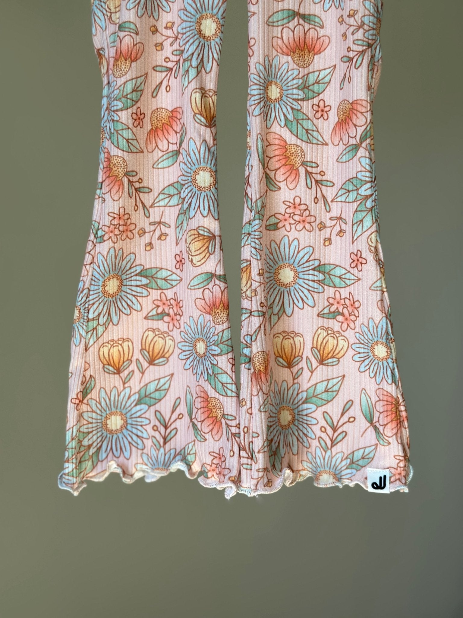 JuneJuly Floral Pink Flares - SPARROW