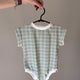 JuneJuly Green Plaid Romper - SPARROW