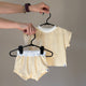 JuneJuly Whimsy Yellow Shorties + Tee Shirt Set - SPARROW