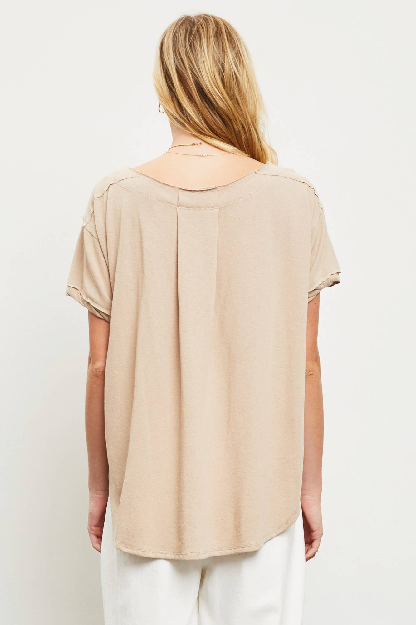 Kari Button Top - Taupe - SPARROW