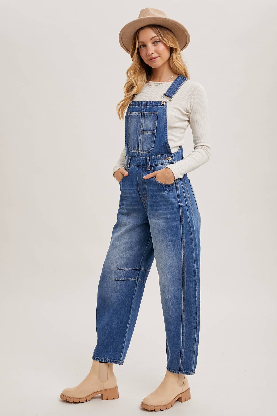 Kenna Barrel Overalls - SPARROW