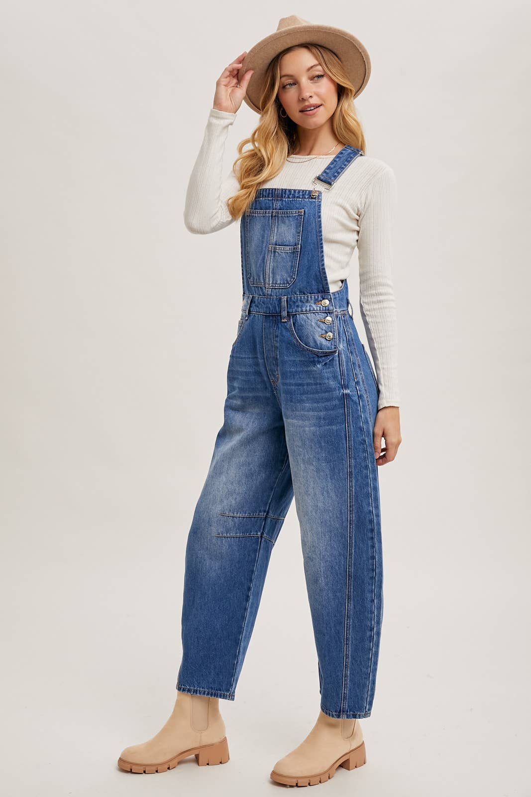 Kenna Barrel Overalls - SPARROW
