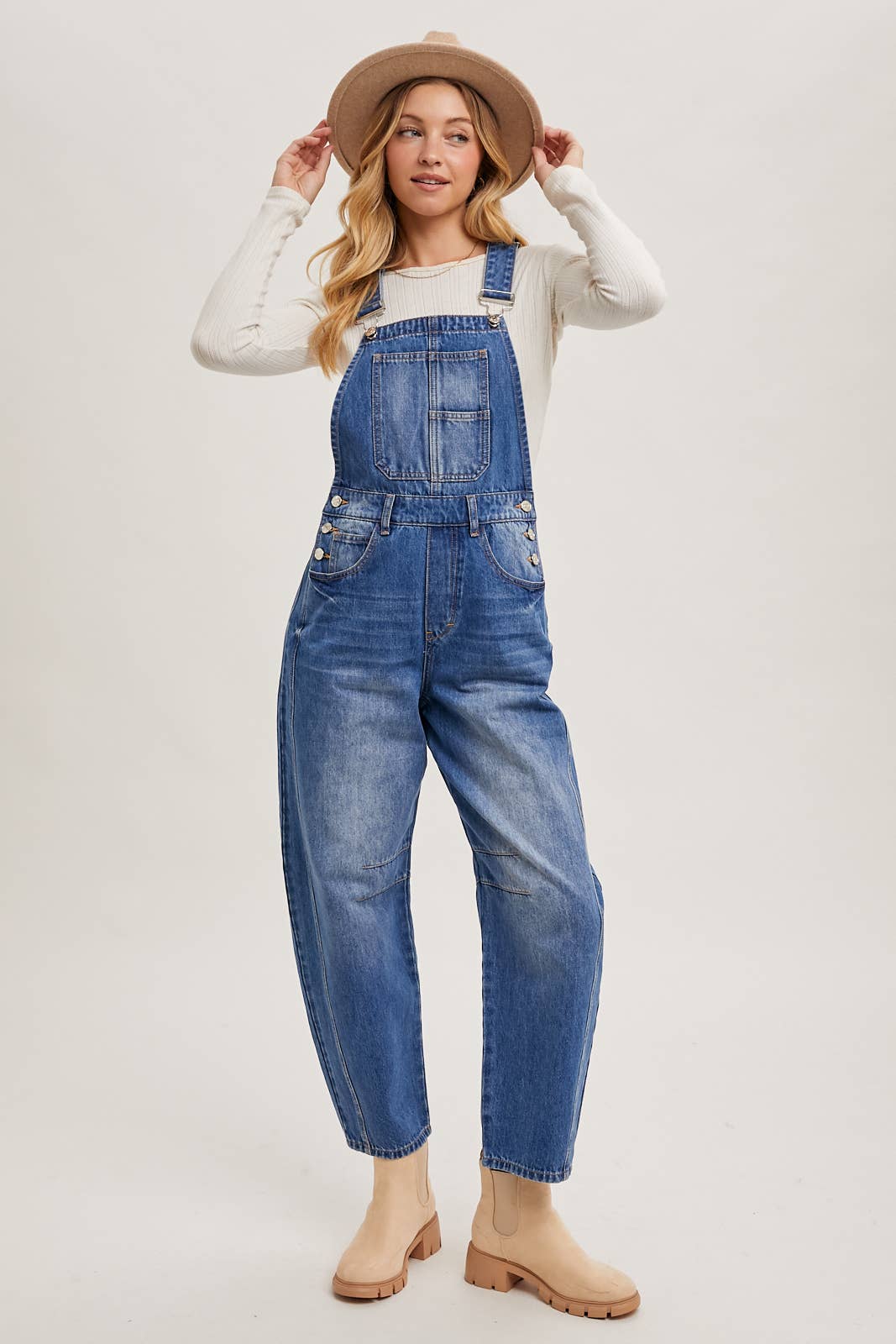 Kenna Barrel Overalls - SPARROW