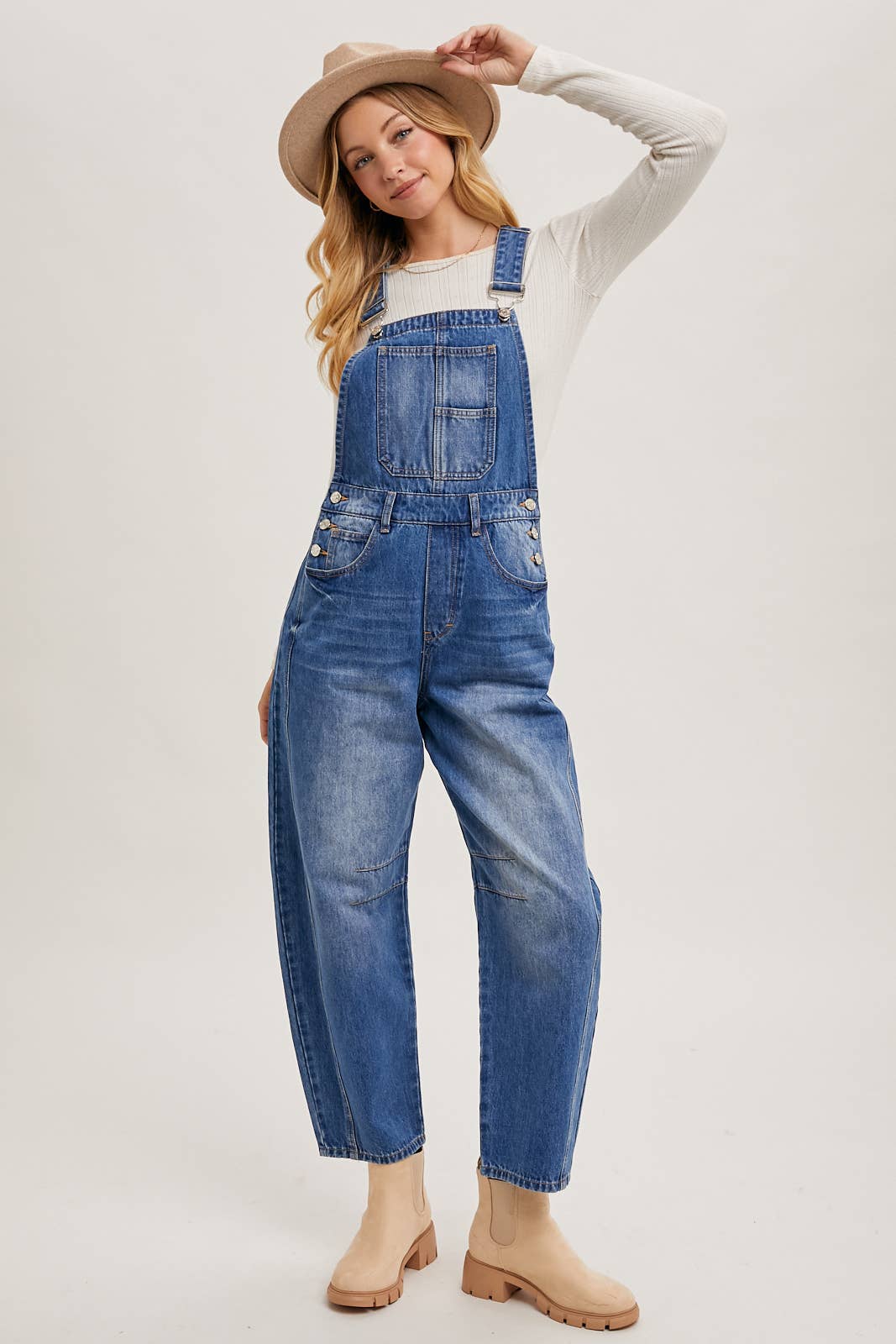 Kenna Barrel Overalls - SPARROW