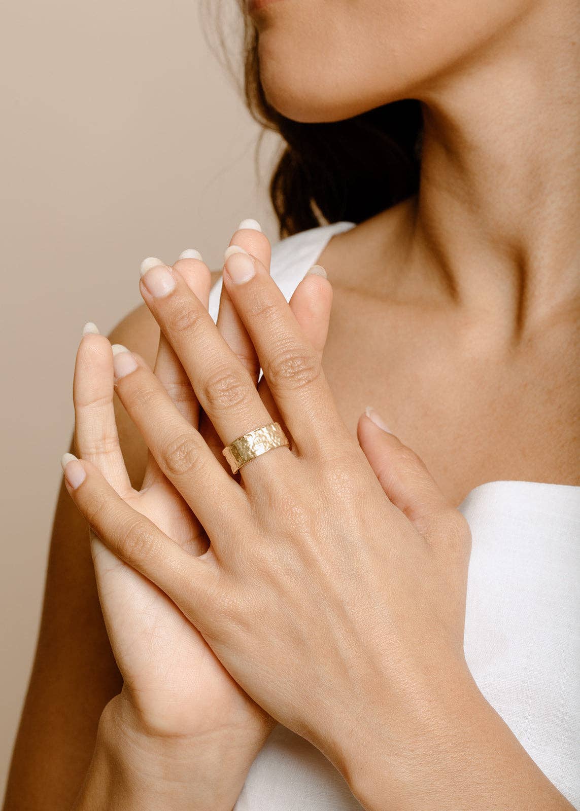 Large Textured Minimalist Ring - SPARROW