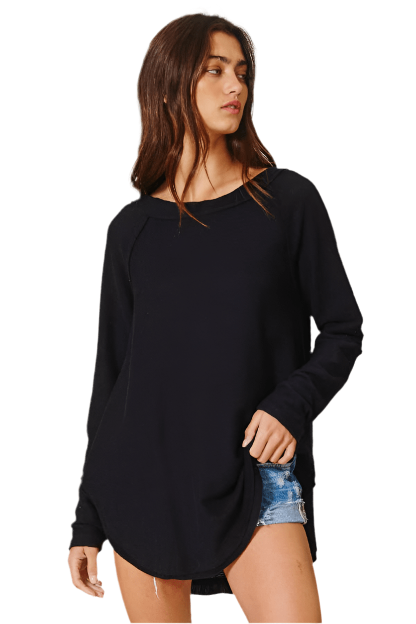 Lucy Longsleeve Top - Black - SPARROW