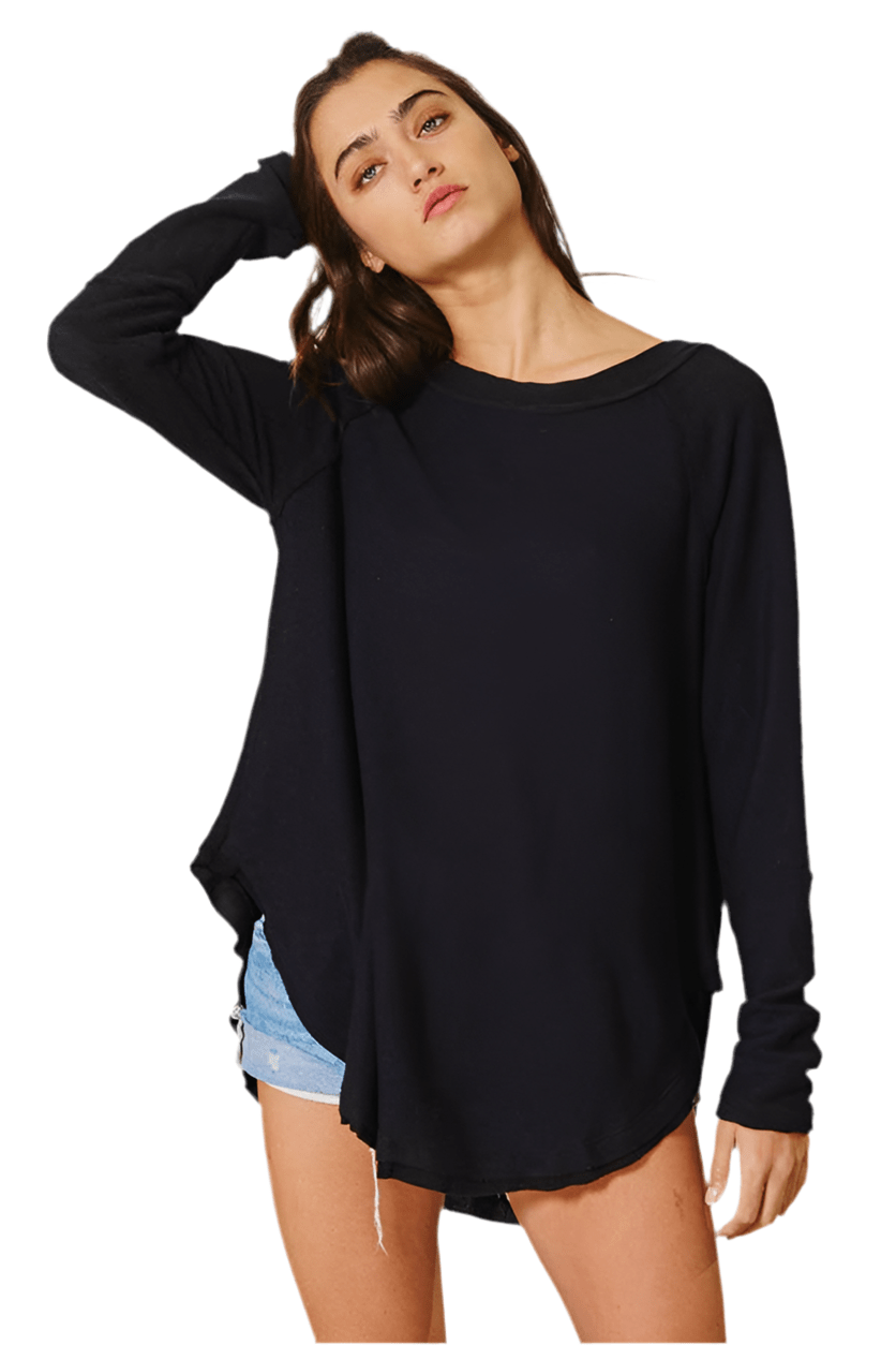 Lucy Longsleeve Top - Black - SPARROW