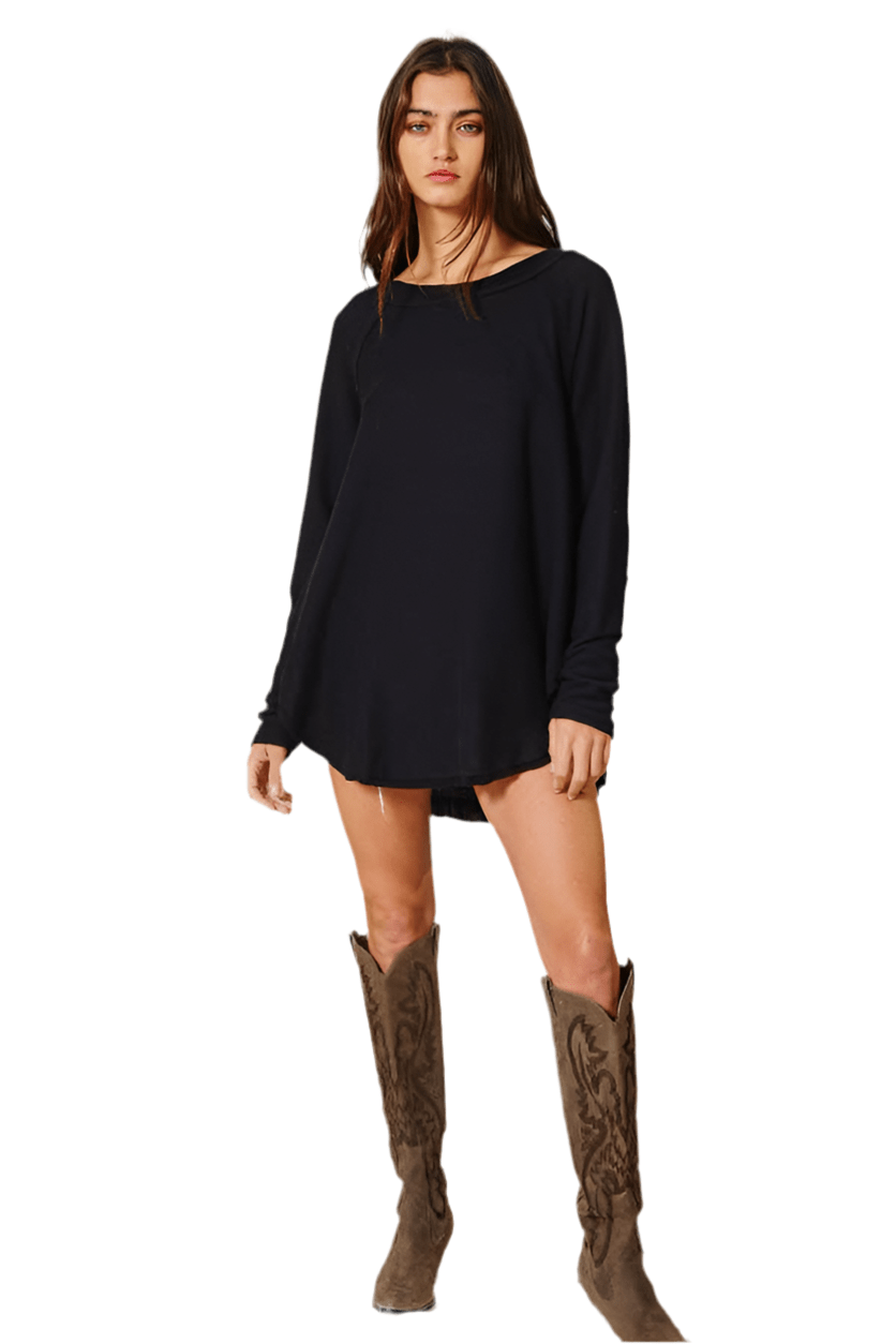 Lucy Longsleeve Top - Black - SPARROW