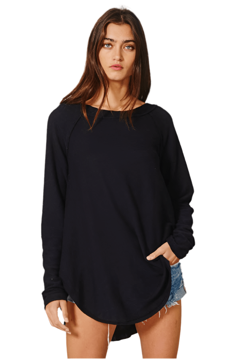 Lucy Longsleeve Top - Black - SPARROW