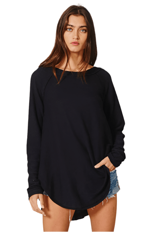 Lucy Longsleeve Top - Black - SPARROW