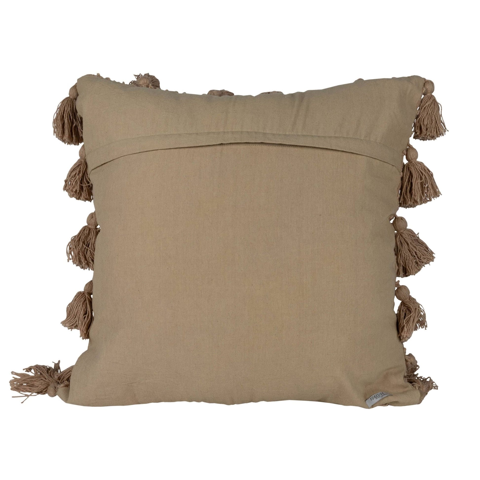 Margaret Pulled Knot Tan 24x24 Hand Woven Filled Pillow - SPARROW