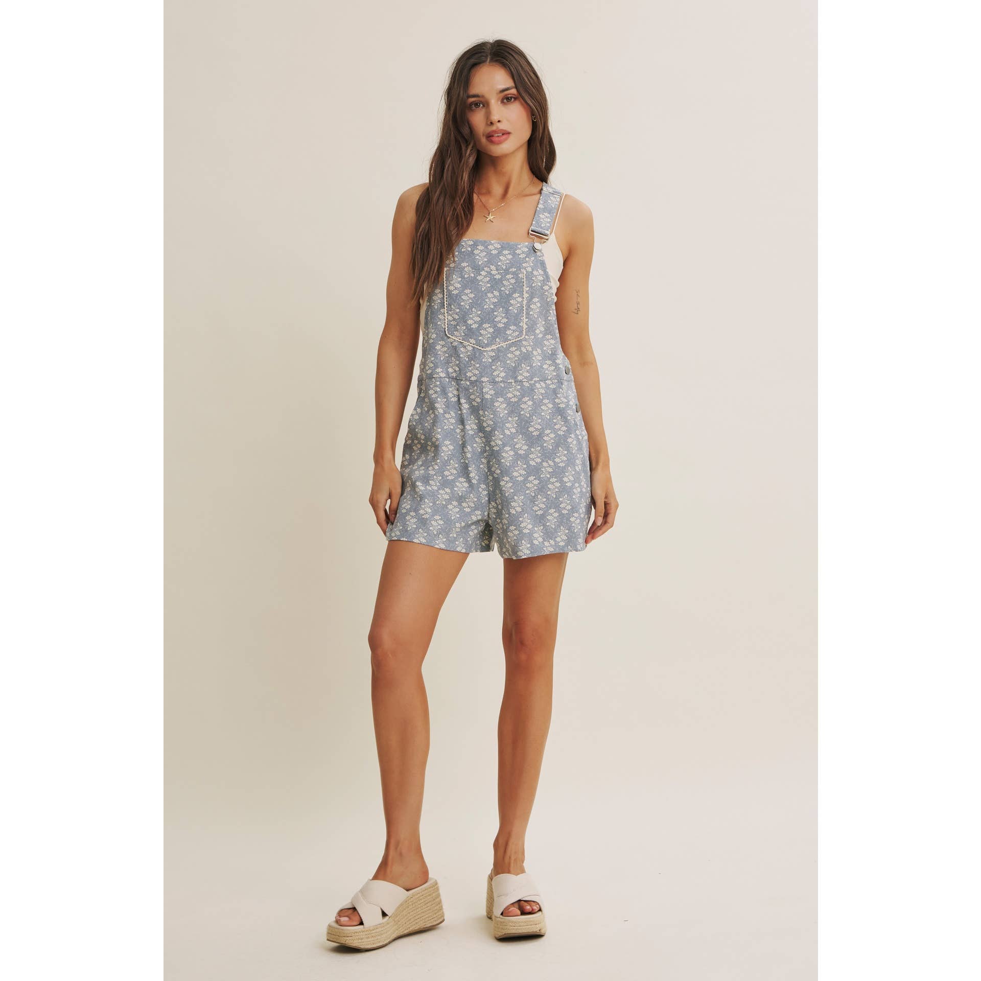 Meadow Overall Shorts - SPARROW