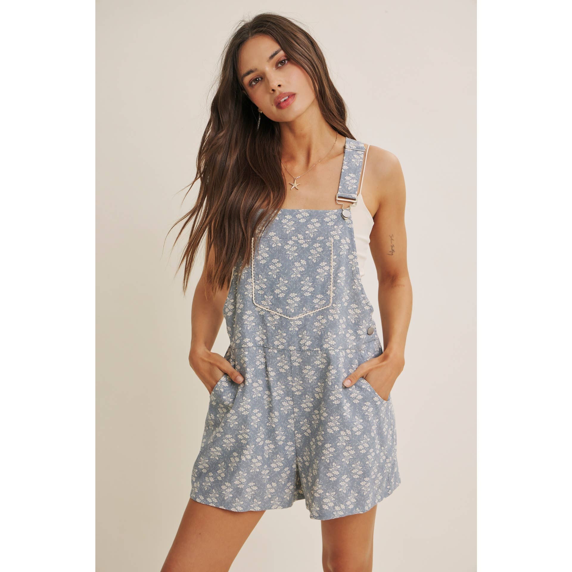 Meadow Overall Shorts - SPARROW