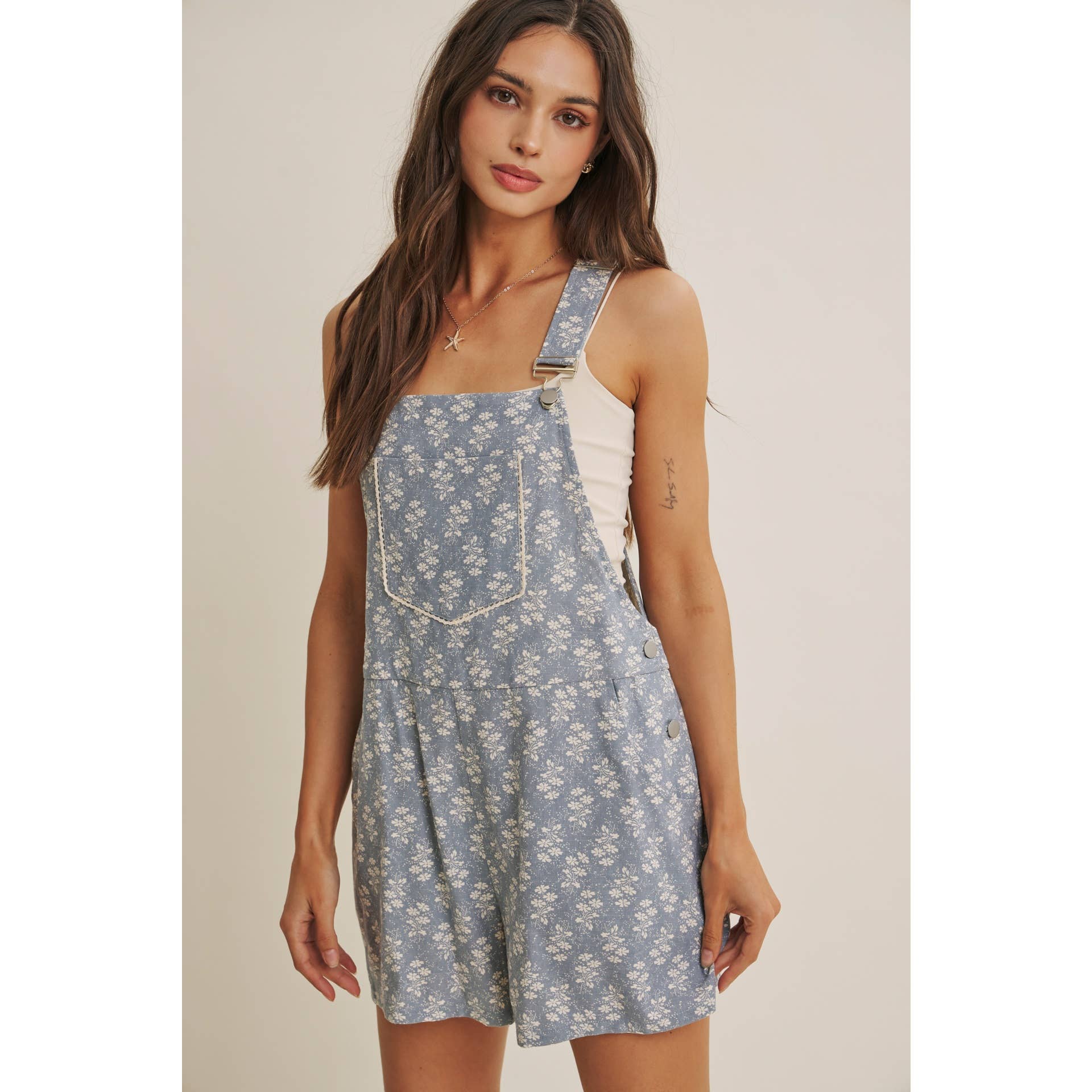 Meadow Overall Shorts - SPARROW