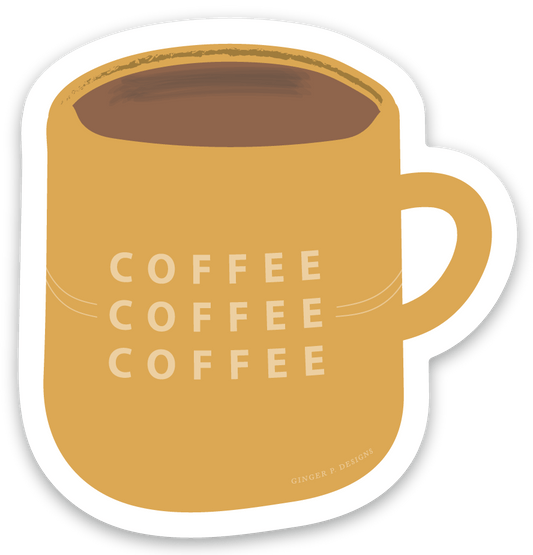 Mini Coffee Mug Vinyl Sticker - SPARROW