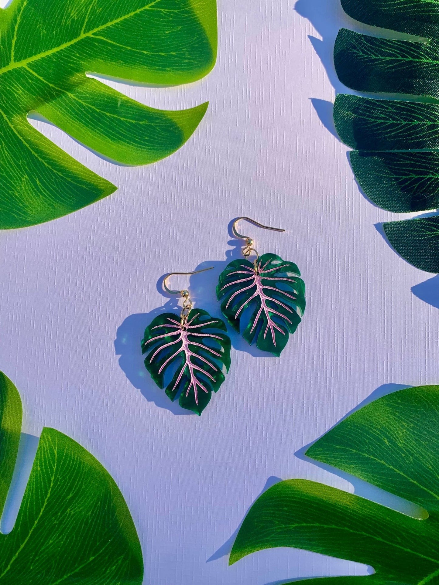 Mini Monstera Earrings - SPARROW