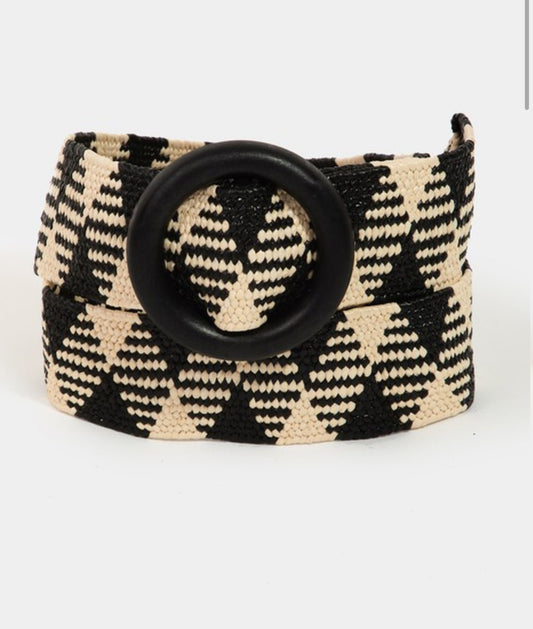 Mixed Pattern Belt - Black - SPARROW